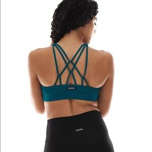 K-DEER Triple Loop Sports Bra in Peacock
